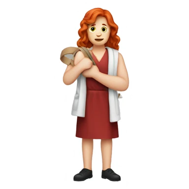 Red head with arm in a sling from surger sticker