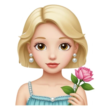girl-with-pearl-earrings-painting holding flower sticker