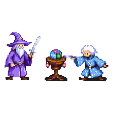 wizard and brain in a duel sticker