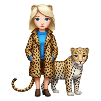  Snow blue eyes leopard-whole body sticker