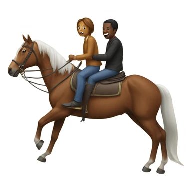 Two people riding one horse  sticker