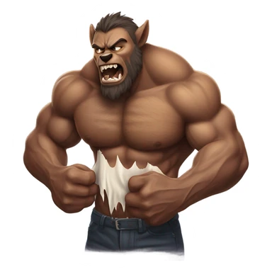 Werewolf man shirt ripping off  sticker