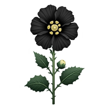 black hollyhock flower sticker