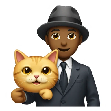 boy in suit with cat wearing hat saying VOTE sticker