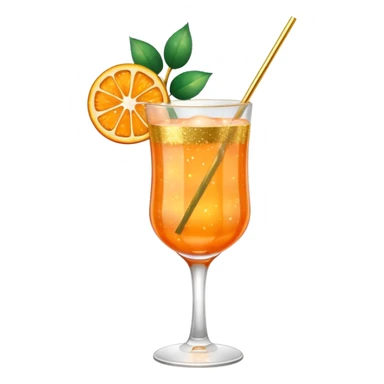 Glittery orange with roses gold mocktail sticker