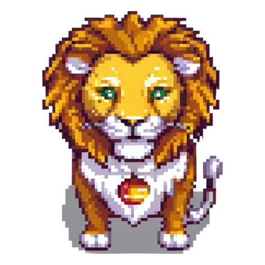 Galatasaray lion mascot pixel art sticker