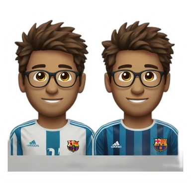 very light dakr boy ,messi hair, wearing specs sticker