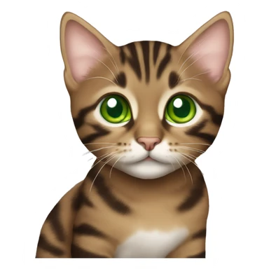 brown tabby kitten with green eyes sticker