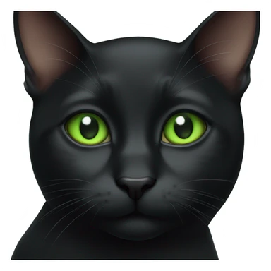 Black cat vit Green eyes  sticker