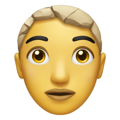 Emoji face yellow with the rock eye brows with make up in face and and nails with a hand beside the face sticker