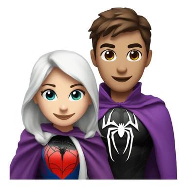 morrigan and spider-man with a heart between them sticker