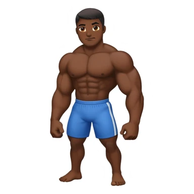 Pitch black storng muscle emoji sticker