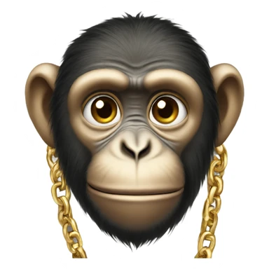 monkey wearing gold chain sticker