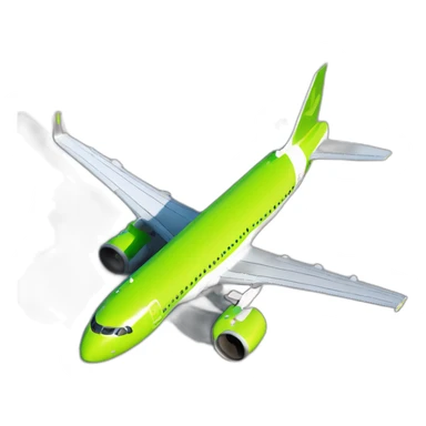 Airbus A320 in lime-green livery sticker