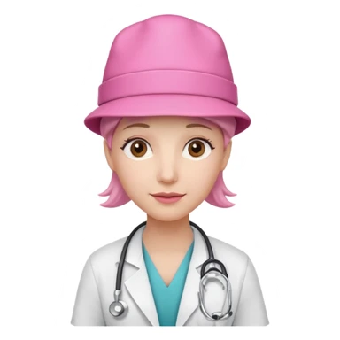 doctor with pink hat sticker