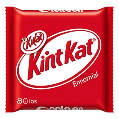 Draw a KitKat bar in its red wrapper with bold white logo. sticker