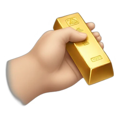 gold bar in hand sticker