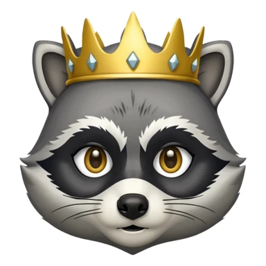 Racoon with gold crown sticker