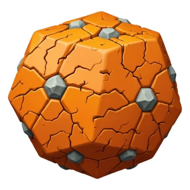 american-orange-intricate-stone-age-rocky-crusted-dodecahedron-shaped sticker