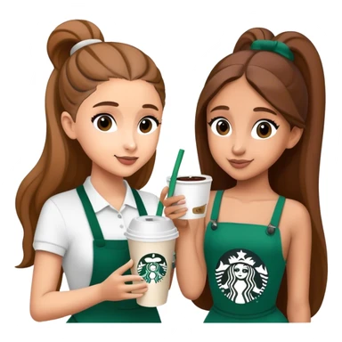 Ariana Grande getting her Starbucks cup from the Starbucks cashier sticker