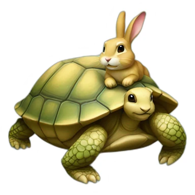 Lapin sur tortue sticker
