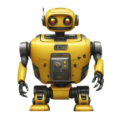 Gamar robot bot warna kuning  sticker