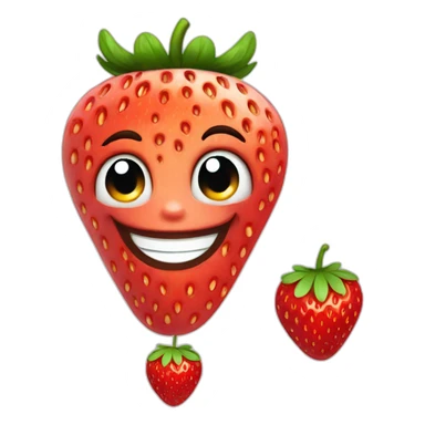 happy strawberry sticker