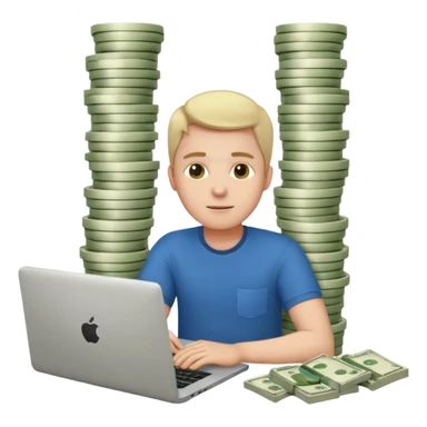 aktien experte er sitz am laptop und verdient durchs traden geld

geld sollte um ihn herum sein sticker