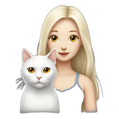 white cat and a girl sticker