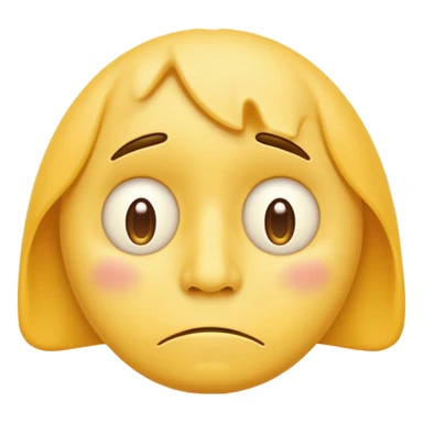 yellow face emoji with a tired expression, droopy eyes, subtle frown, classic emoji style sticker