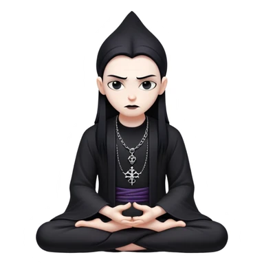 chill meditating goth villain  sticker