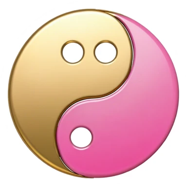 Yin Yang gold and pink sticker