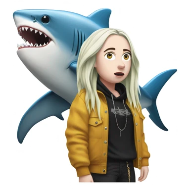 billie eilish with shark sticker