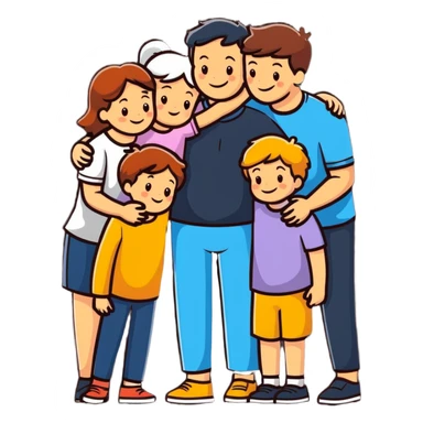 loving family group hug sticker