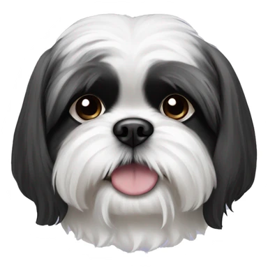 black and white shihtzu sticker