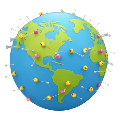 globe with pins sticker