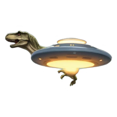 T-Rex flying a ufo sticker