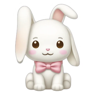 Cinnamoroll from Sanrio (hello kitty) with a bow, cute, bunny/rabbit sticker
