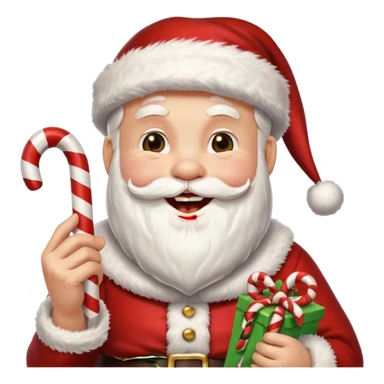 Santa Claus laughing and holding a cane. sticker