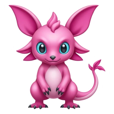 So pink-Fakémon-hybrid-creature (full body)  sticker