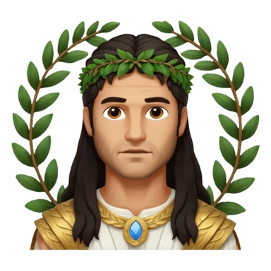 ancient greek man long dark hair sticker