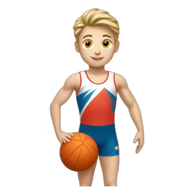 sporty european boy in gymnast uniform sticker