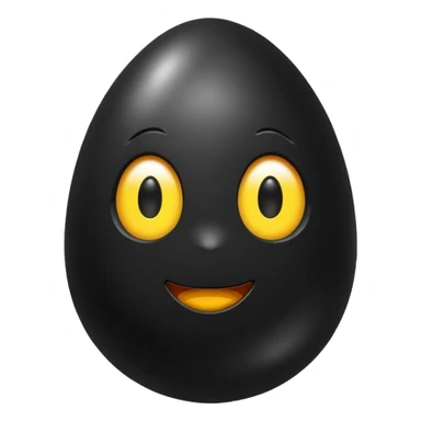 shiny black egg emoji sticker