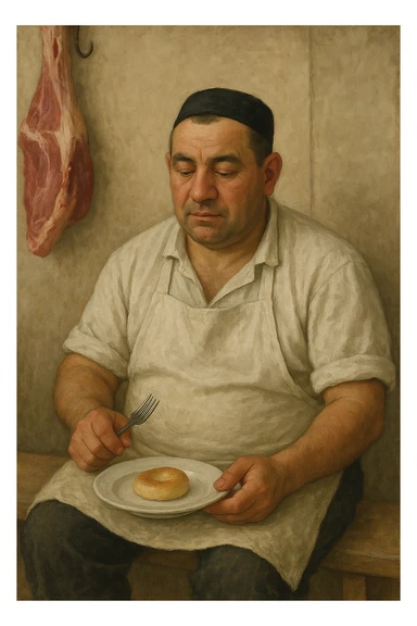 sartarosh xona bunaqa zur darajada bulmasin keyin shunchaki tarelka v vilka ushlab utirsin tarelkada esa faqat non bulsin kayfiyati xam urtacha bulsin xursan bob ketmasin sticker