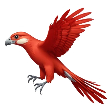 scarlet coloured raptor bird flying sticker