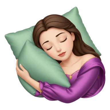 sleeping beauty brunette white girl with a silk pillow sticker