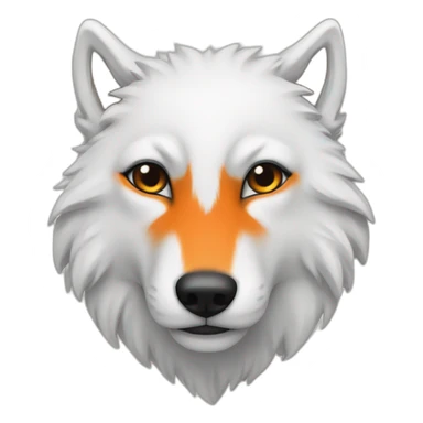 Loup blanc bandeau orange sticker