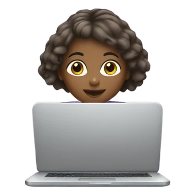 Girl working on laptop  sticker