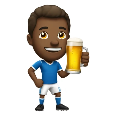 Man with beer playing soccer sticker