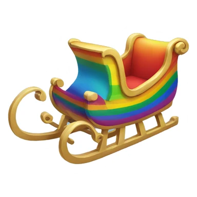 Rainbow sleigh sticker